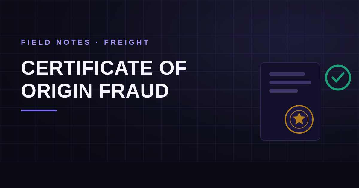 Certificate of Origin Fraud in Global Trade Documents