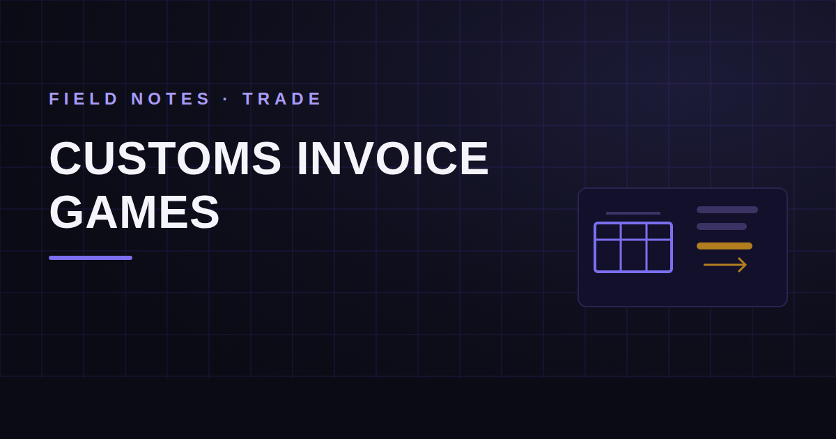 The Two-Invoice Trade: Customs Undervaluation and the Paper That Hides It
