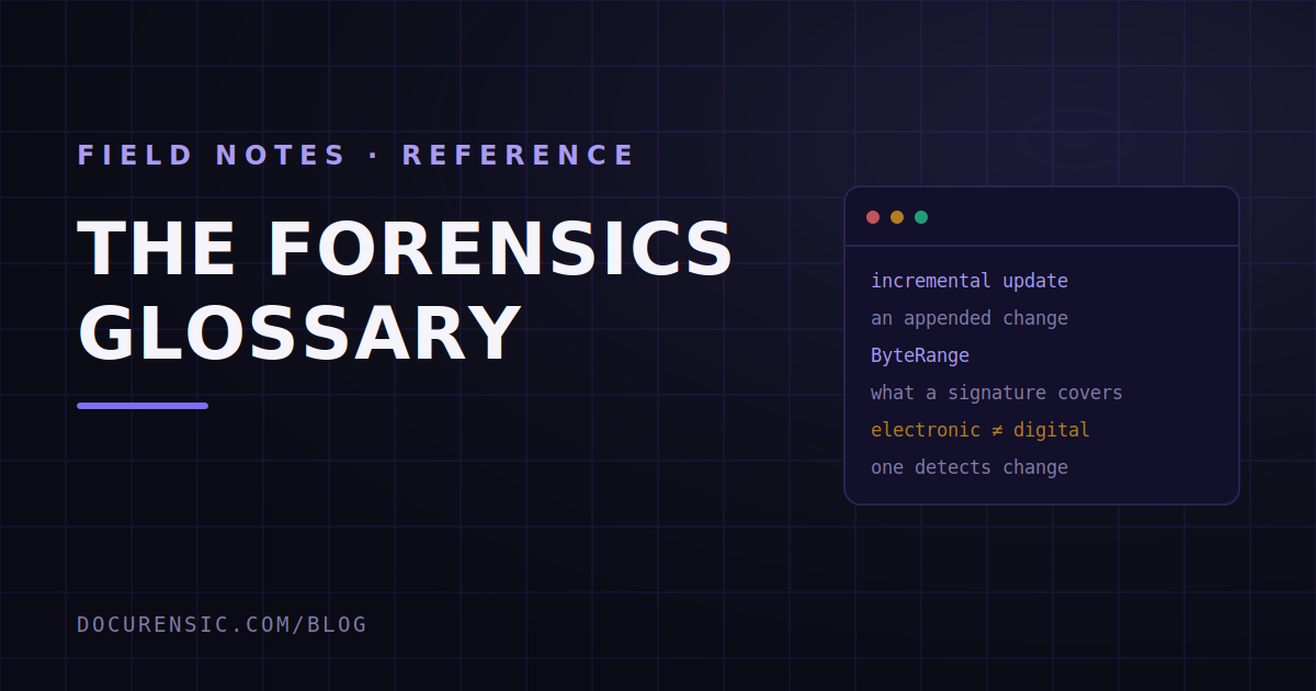 The Document Forensics Glossary, in Plain English