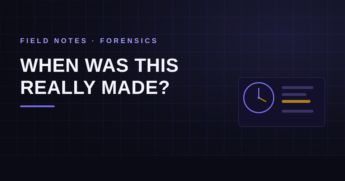 When Was This Really Made? A Field Guide to Document Time