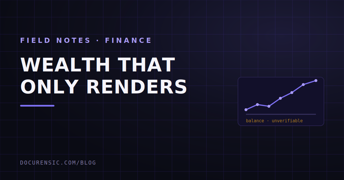 Fake Portfolio Statements: Wealth That Only Renders