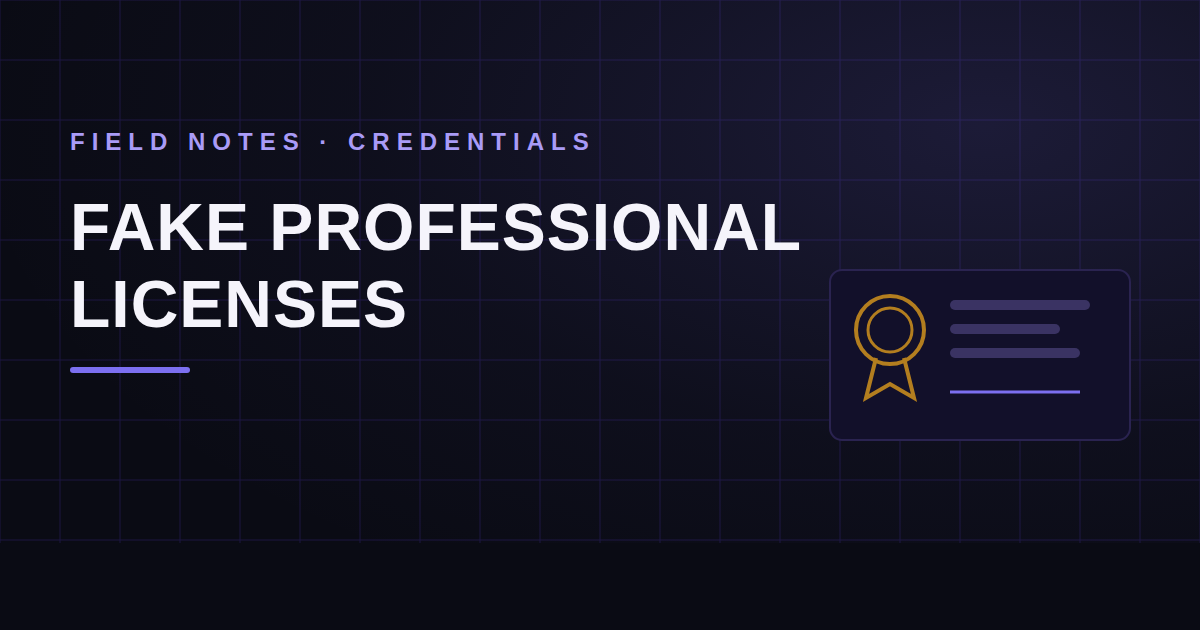 Fake Professional Licenses: When the Credential Is the Con