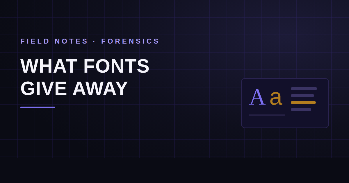 What Fonts Give Away: Typography as Forensic Evidence