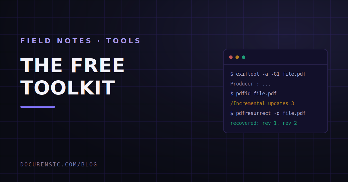 The Free Document Forensics Toolkit