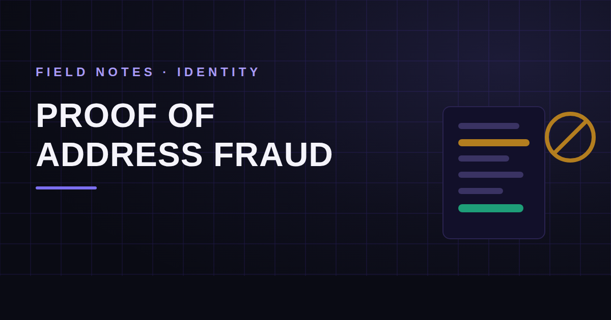 Proof of Address Fraud: Why a Utility Bill Proves Little