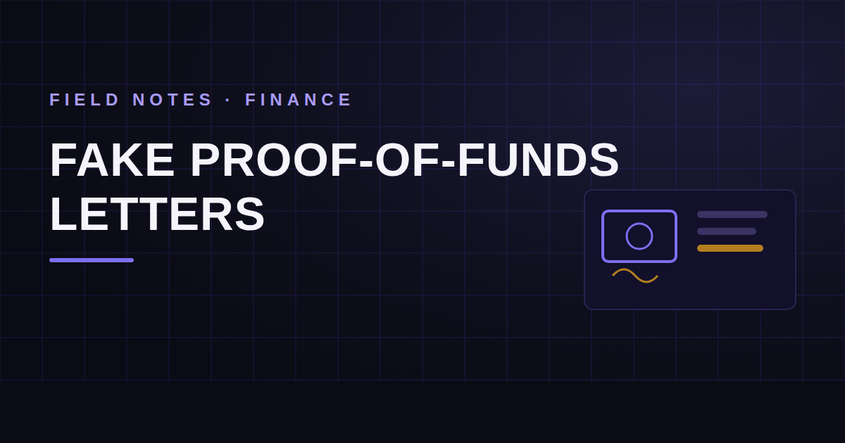 Fake Proof-of-Funds Letters: Money That Exists Only on Paper