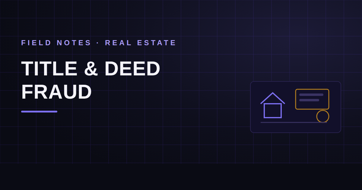 Title and Deed Fraud: Stealing a House With Paperwork